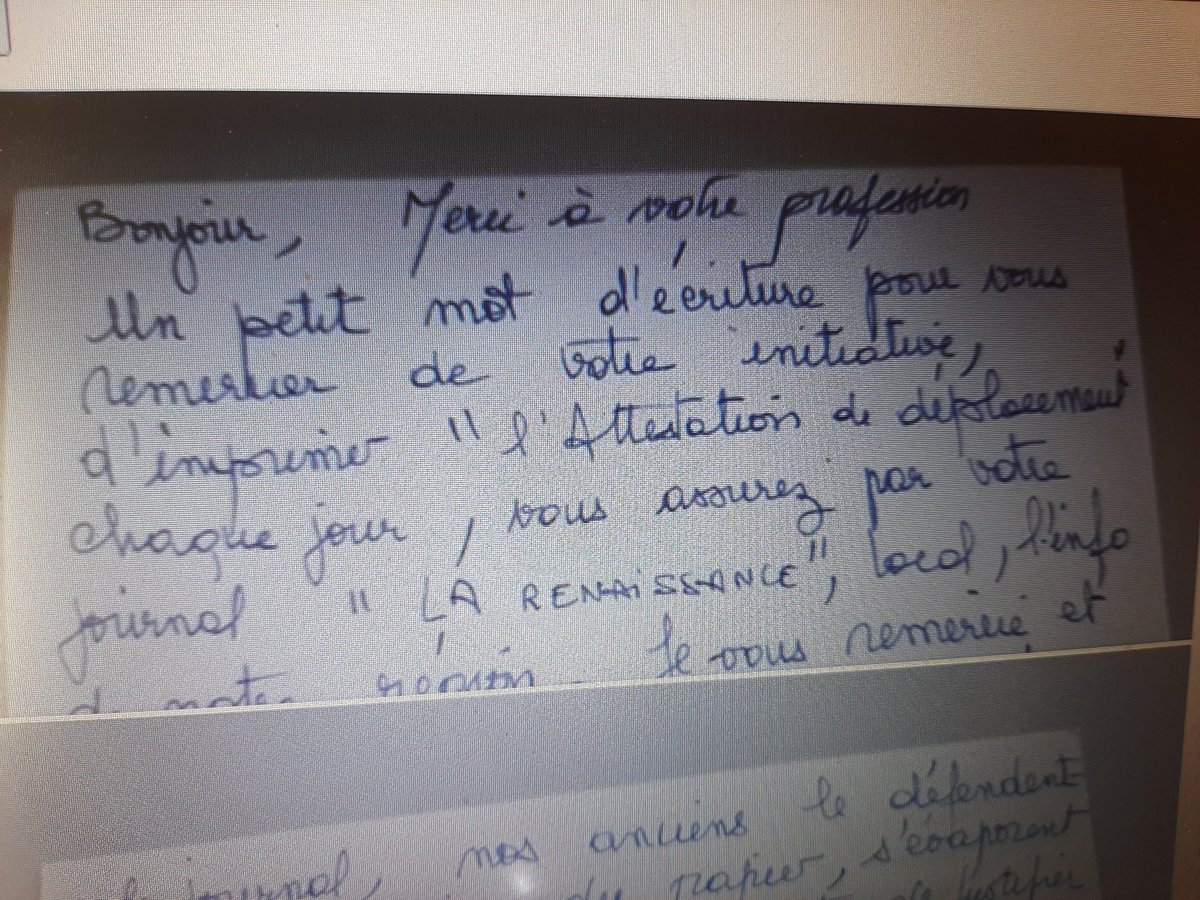 Ce petit mot reçu à la rédaction de <a href="/RenaissBayeux/">La Renaissance</a> nous fait chaud au coeur. 👍#Publihebdos #PHR #presse