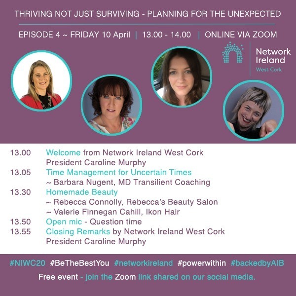 Join me today in <a href="/NetIrlWestCork/">Network Ireland West Cork</a> weekly webinar and have all your questions answered.
I will be discussing all things hair.
<a href="/BarbaraNugent/">Barbara Nugent</a> /
Time Management   Beauty /by Rebecca's Beauty Salon Rosscarbery 

#NIWC20 #BeTheBestYou #networkireland #networkcork