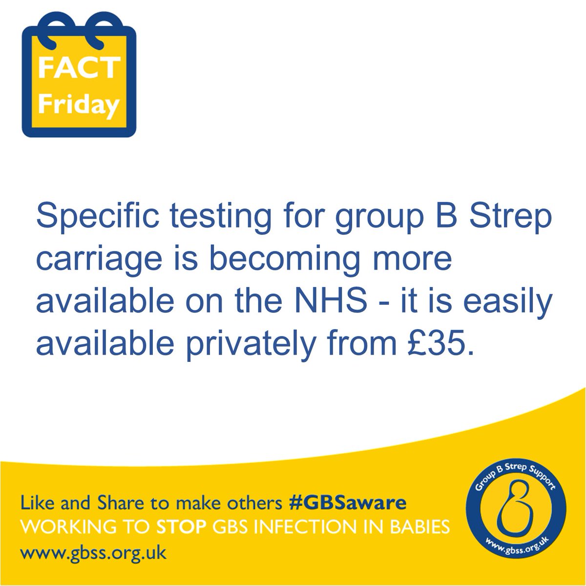 GBSSupport's tweet photo. Interested in testing for group B Strep carriage?
https://t.co/iD1Dj9snmq
#factFriday #groupBStrepTest https://t.co/wcAU8zwSZ1
