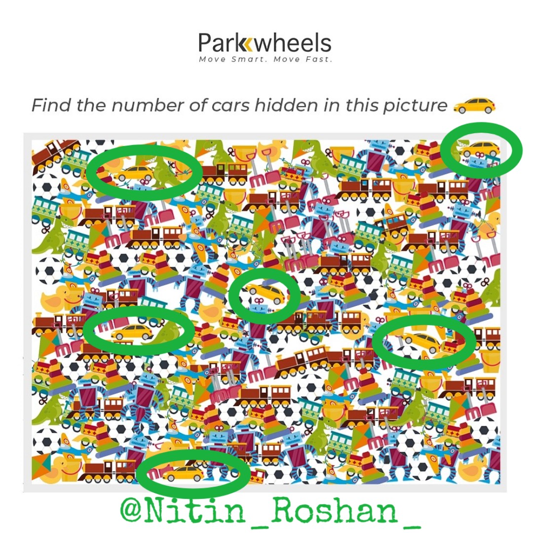 ImNitinRoshan's tweet photo. @Prkwhls @SanjayJ45449140 Total 6 Cars🚕

#parkwheels #parking #challenge #puzzle #findthecar #findpuzzle #contest #contesttime

Tagging 
@Lucky_Men 
@JainShantilal12 
@THEMURTUZA https://t.co/p6uah4JTBl