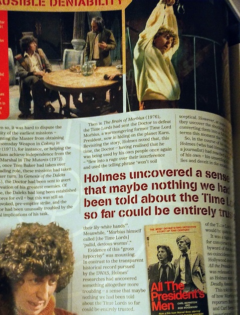 Wyfan2's tweet image. Fascinating article by @paranoidstylist in latest @DWMtweets - a #ParallaxView investigation into Robert Holmes revision of #DrWho #Timelords with a killer final paragraph
