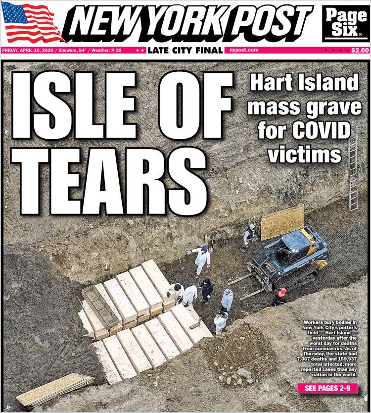 L’enterrement des indigents en masse sur Hart Island au large du Bronx . #COVID19fr #HartIsland