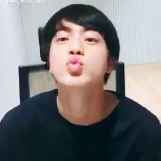 seokjin sending kisses whenever he finishes his vlive T^T he's the most precious