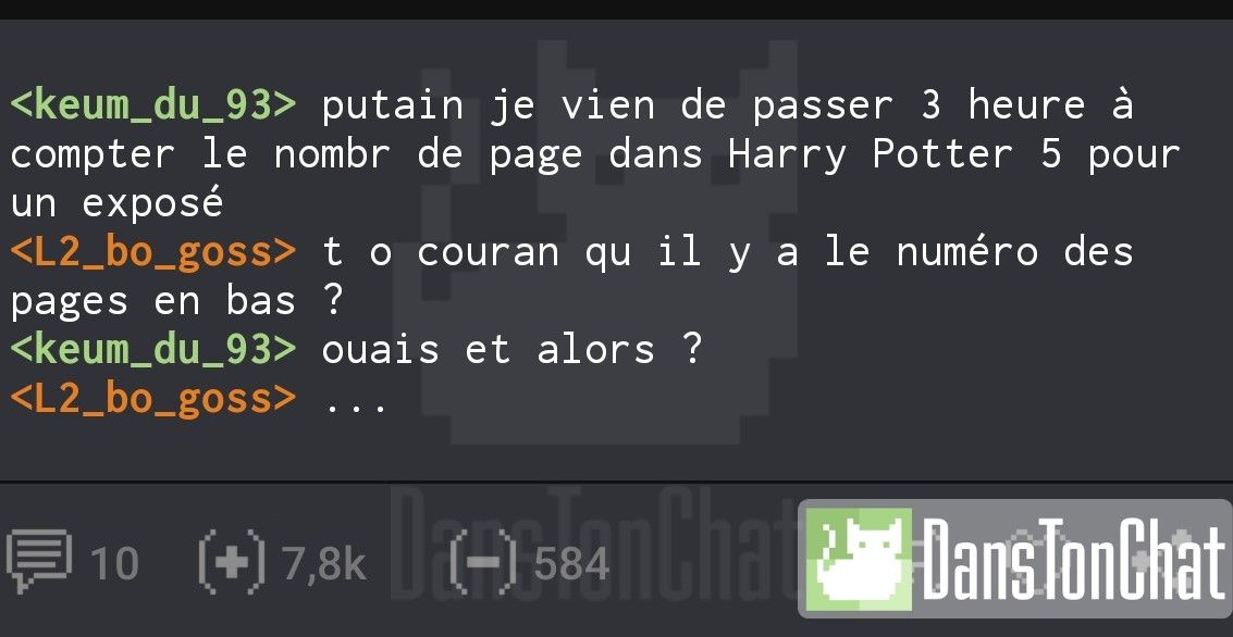 danstonchat's tweet photo. 🥱 Le nombre de pages dans Harry Potter ? https://t.co/gBwCZ2fOAN https://t.co/8x4dJAr0MI