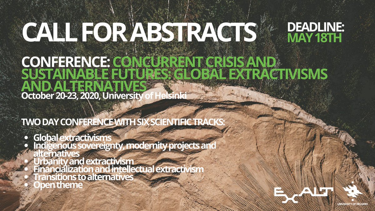 ExaltResearch's tweet photo. Is your #research on #DataExtractivism or commodification of information? Do you study #debt or #financialization?

In that case, check out the thematic track "Fin­an­cial­iz­a­tion &amp; In­tel­lec­tual Ex­tract­iv­isms" of our open Call-For-Abstracts!👇#CFP
https://t.co/Mz06FlcEWF https://t.co/qJZscIkoXF