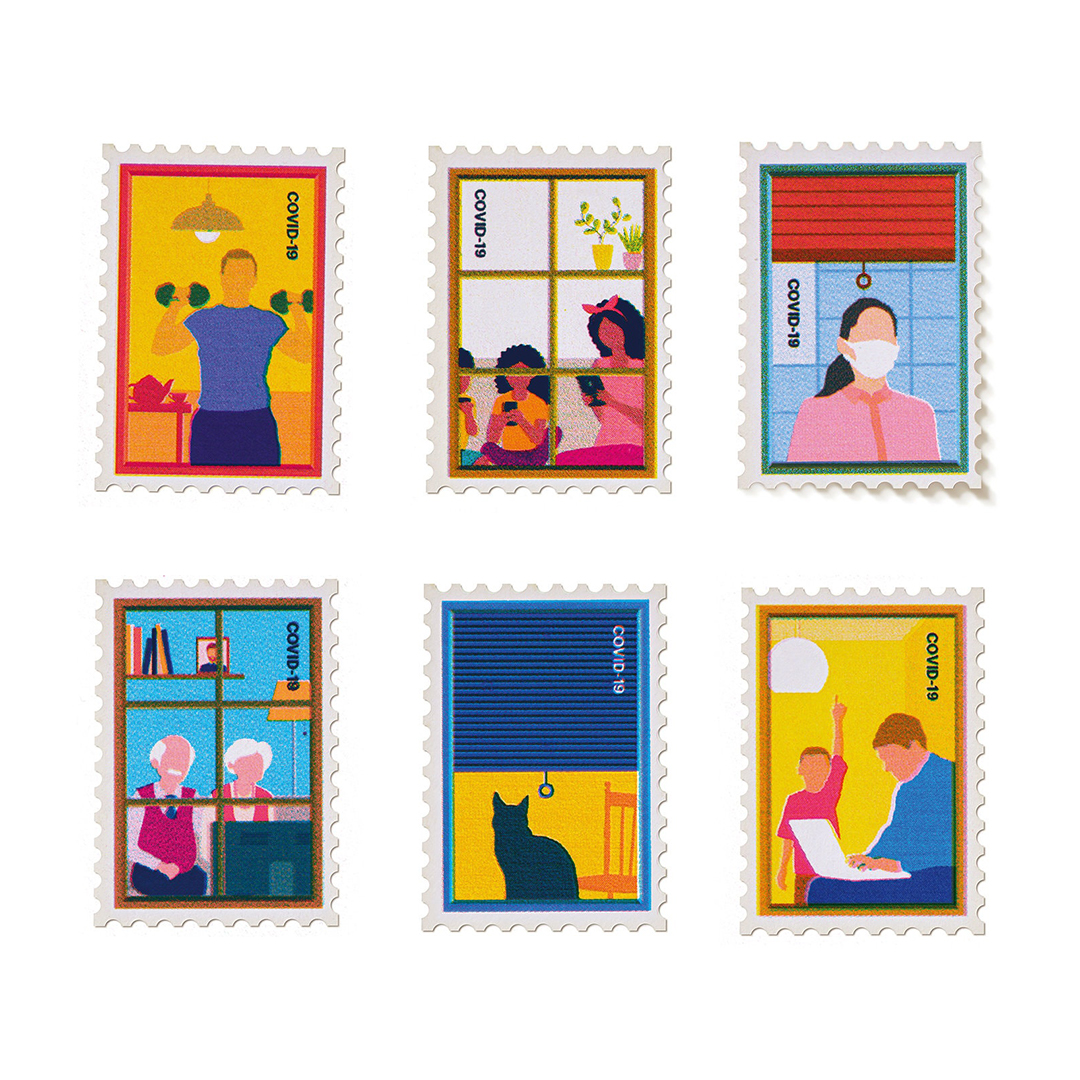 Domestika's tweet photo. El proyecto "Postales del Coronavirus", es un espacio creado por @nytimes para hablar de la empatía y mostrar que muchas personas pasan por los mismos sentimientos y experiencias durante el aislamiento social. Las ilustraciones son de @JavierJaenB para el @nytimeses https://t.co/KUkhruv9Lg