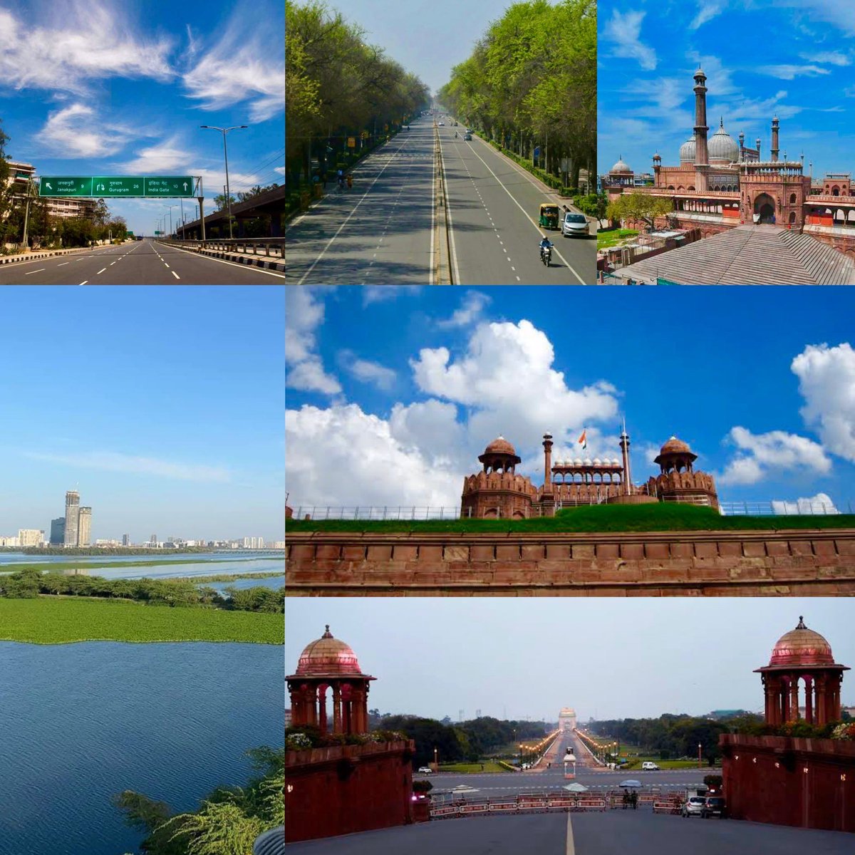 vkc108's tweet image. Delhi then and now...... #prepost #indialockdown #stayhomestaysafe #healtheworld