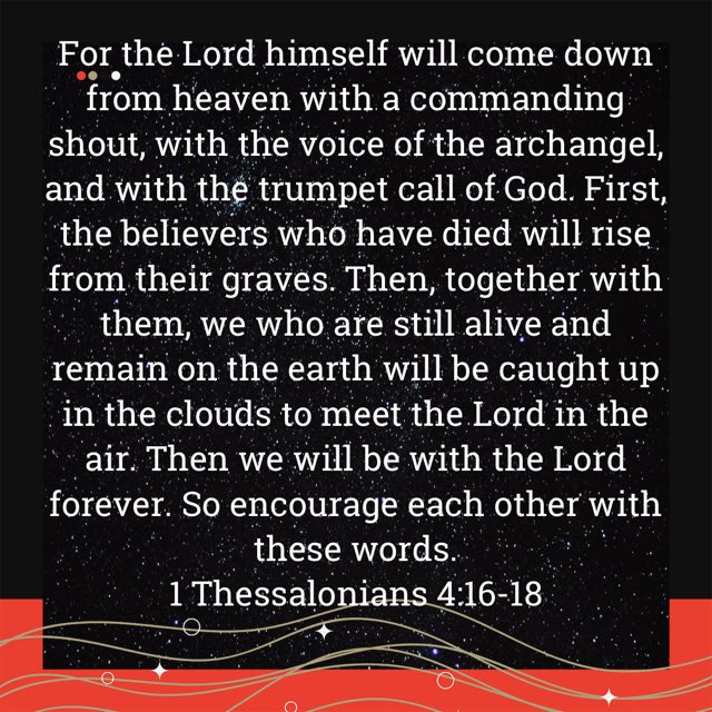 JimPwaviBent's tweet photo. The Rapture is Jesus coming for His faithfuls who STAY SPOTLESS &amp; ALERT AT ALL TIMES!
These are going to ESCAPE the horrors of the Great Tribulation. He will not be seen by the rest of the world as believers in Christ dead and alive will be caught up to meet Him Midair! https://t.co/uAvX9LkvNa