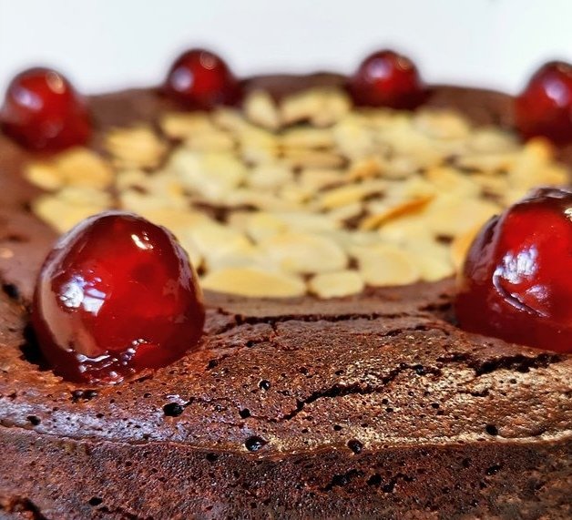 Bit of early Easter baking! GLUTEN FREE Chocolate, Cherry &amp; Almond Torte! Love this recipe 💕 tastes so goooooood! #Easter #EasterWeekend #EasterAtHome #EasterBaking #Chocolate #EasterChocolate