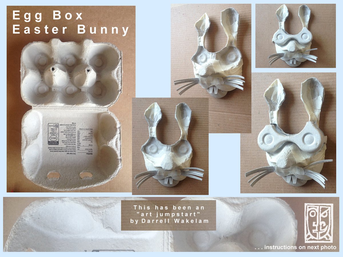 DarrellWakelam's tweet photo. My next #ArtJumpstart idea for #Homeschooling is Egg Box Easter Bunny! Check out my other #Lockdown ideas on Twitter + please RT your favourites, the more people pass them on the more children will get to use them, simple as that. @MissC_1717 @emmccatt @_MissieBee @Teacherglitter https://t.co/gIwXzrfD8y