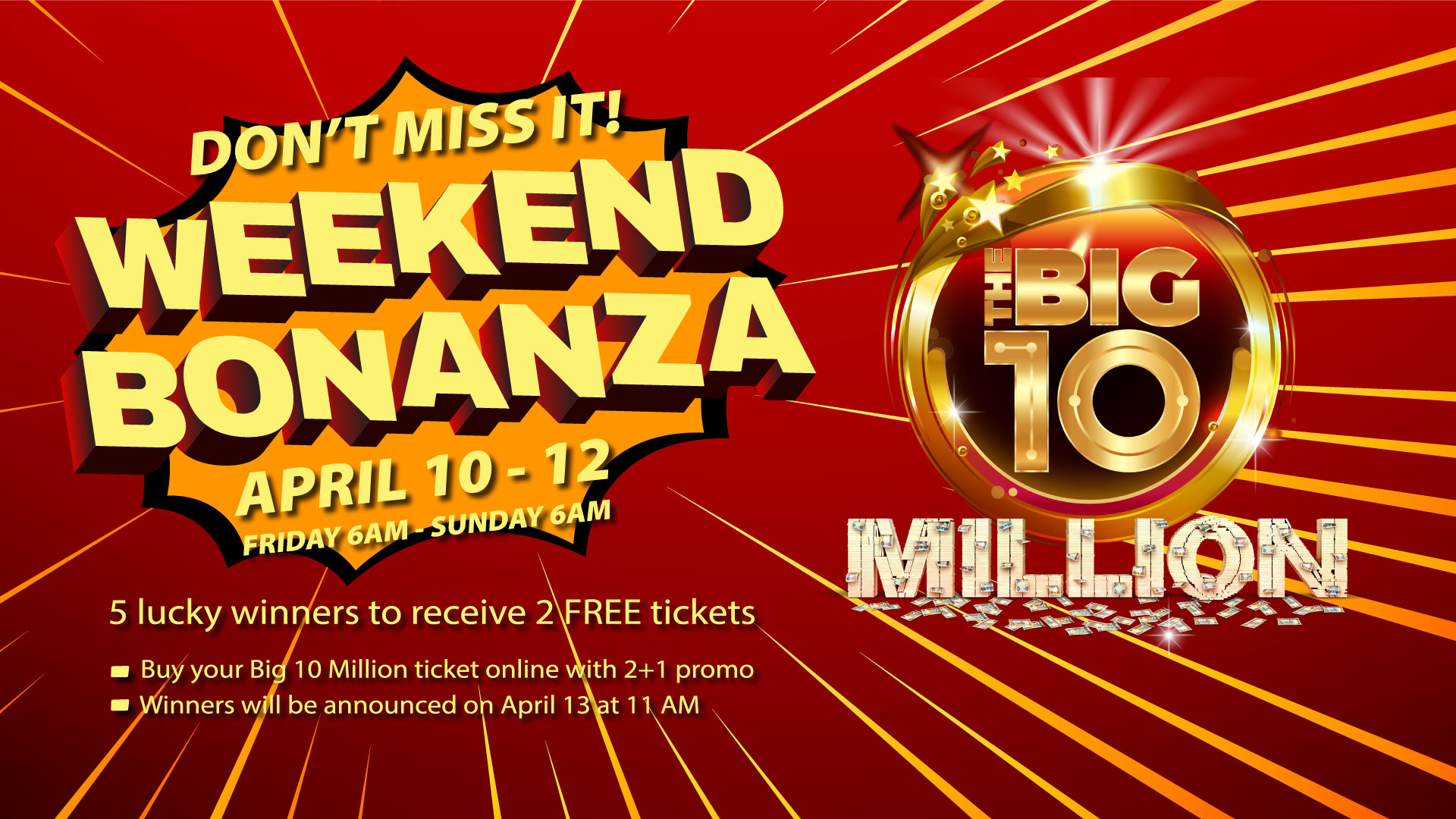 Big Ticket Abu Dhabi Sur Twitter Bigticketabudhabi Weekend Bonanza Get The Big 10 Million Big Ticket 2 1 Between 6 00 Am Friday 10th 6 00 Am Sunday 12th And Be One