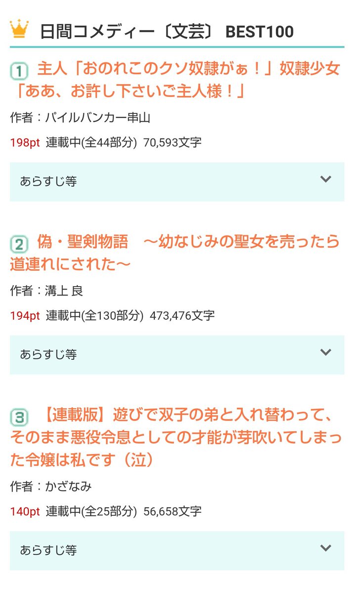 上屋 小説家になろう Twitterren 気がついたらジャンル別日間一位取れました わーい