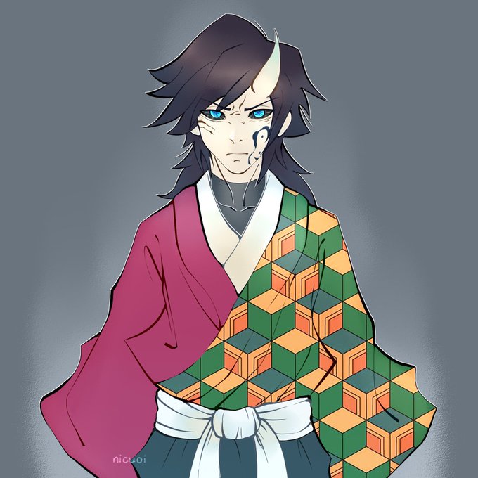 NicoさんがTwitterに投稿した冨岡義勇(鬼滅の刃)のイラスト。