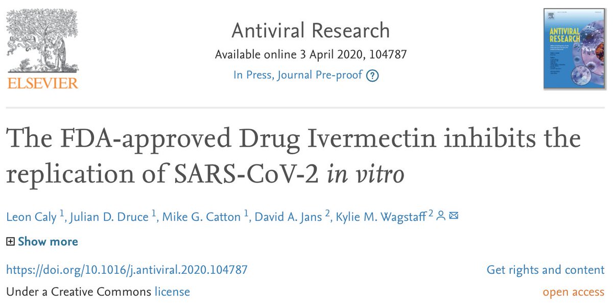 Salim R. Rezaie, MD on Twitter: "In vitro study of SARS-CoV-2 & single dose  ivermectin https://t.co/pvLPQJo5Nz #COVID19 #COVID19FOAM… "