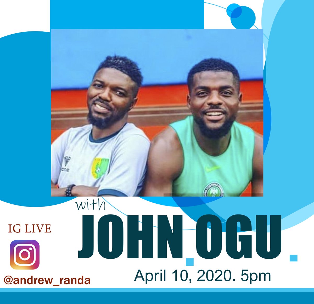 RandaAndrew's tweet photo. Happening later today.

@instagram Q&amp;A with @NGSuperEagles midfielder @ogujohnugo 

Got questions or just wanna hang out?

Join us

#AndyAsks https://t.co/DRFuNTHqSj
