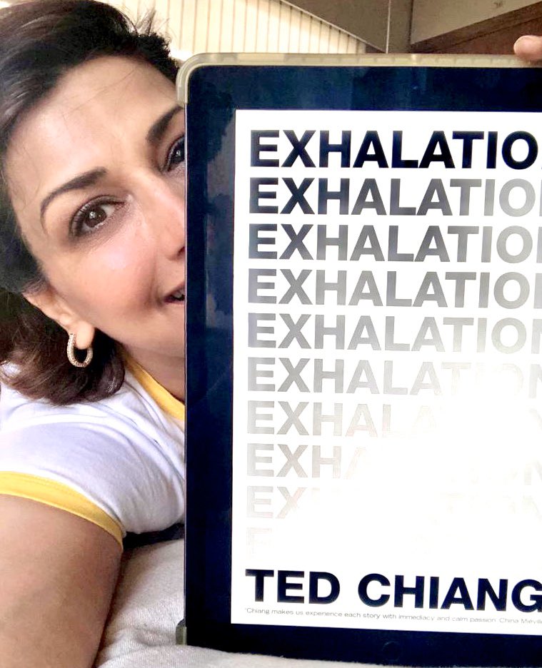 iamsonalibendre's tweet image. These are strange and difficult times, &amp;amp; in moments like these, I tend to turn to my comfort zone- science fiction (the first book we ever did on #SBC was also science fiction!). The next book for #SonalisBookClub is #Exhalation by #TedChiang! 
(1/3)