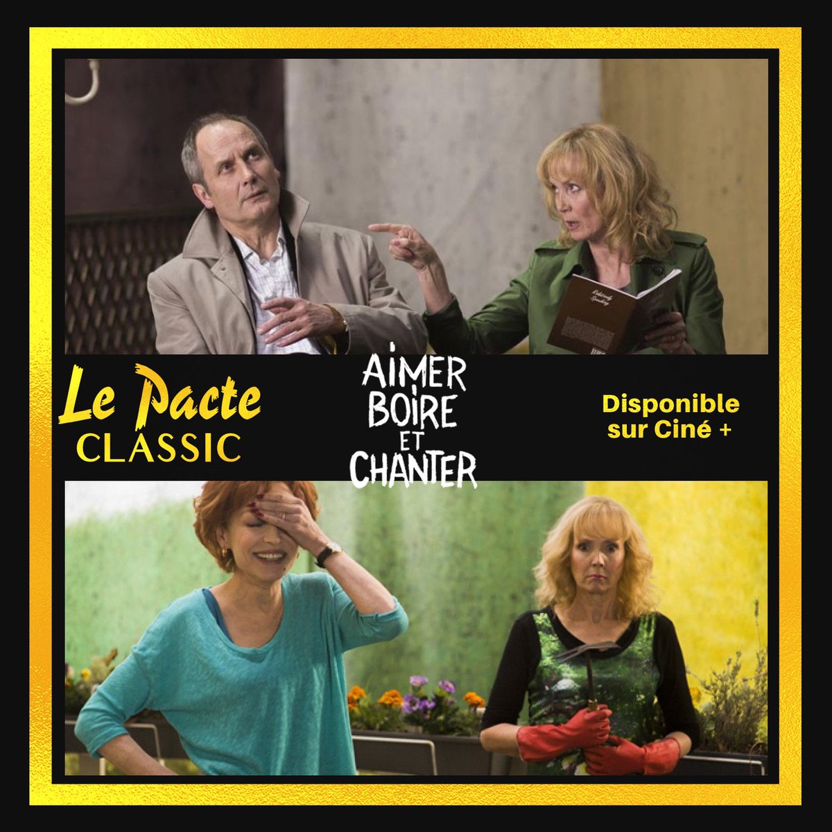 JOUR 26.Redécouvrez l'ultime film d'Alain Resnais,  #AimerBoireEtChanter, avec Sabine Azéma, Hippolyte Girardot, Michel Vuillermoz, Sandrine Kiberlain et André Dussollier.  #LePacteClassic  #confinementjour25Disponible sur  @mycineplus   https://bit.ly/LP_Resnais 