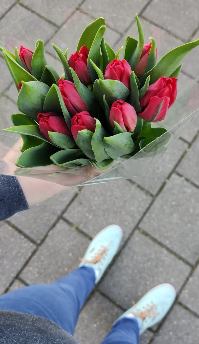 Sophie appt: 'Of ik ook nog een bosje tulpen mee wilde nemen met de boodschappen, vroeg mevrouw.
Natuurlijk wilde ik dat. Niet wetende dat dat bosje voor mij was als bedankje😍'
#boodschappenmaatjes #kanjers