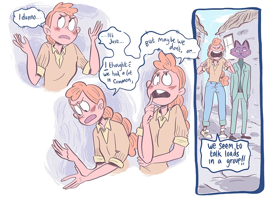 I draw this comic called `princess beast' in my spare time, it's a ridiculous fantasy, very inspired by shojo manga, and it's getting incredibly shojo atm. People talking about feelings! Please, do Read if you dig that kind of thing, and tell your pals! https://t.co/5lbZdWg6AM 😊 