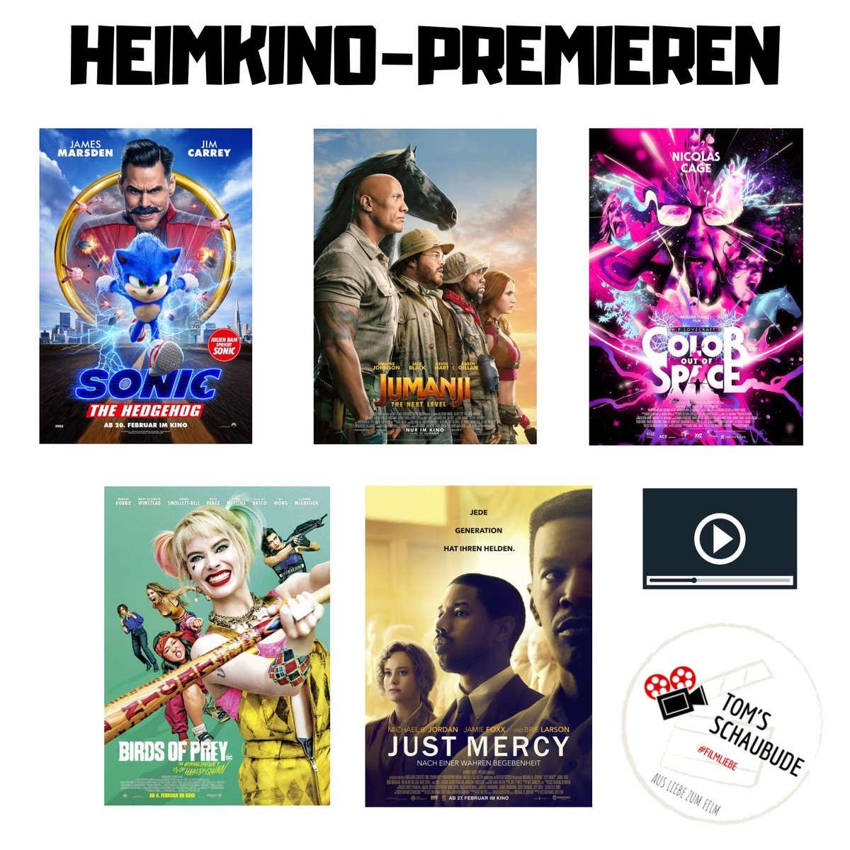 SSchaubude's tweet photo. Osterwoche - HEIMKINO-PREMIEREN

Diese Woche, starten gleich mehrere Heimkino-Premieren. 😍 (Zum Streamen und Kaufen auf Amazon Prime und Konsorten)
Hier eine kleine Auflistung: 
(auf meinen Blog https://t.co/1tDDaikcZn findet ihr zu allen Filmen auch Reviews)

#HeimkinoPremieren https://t.co/k2DGpFhxoQ
