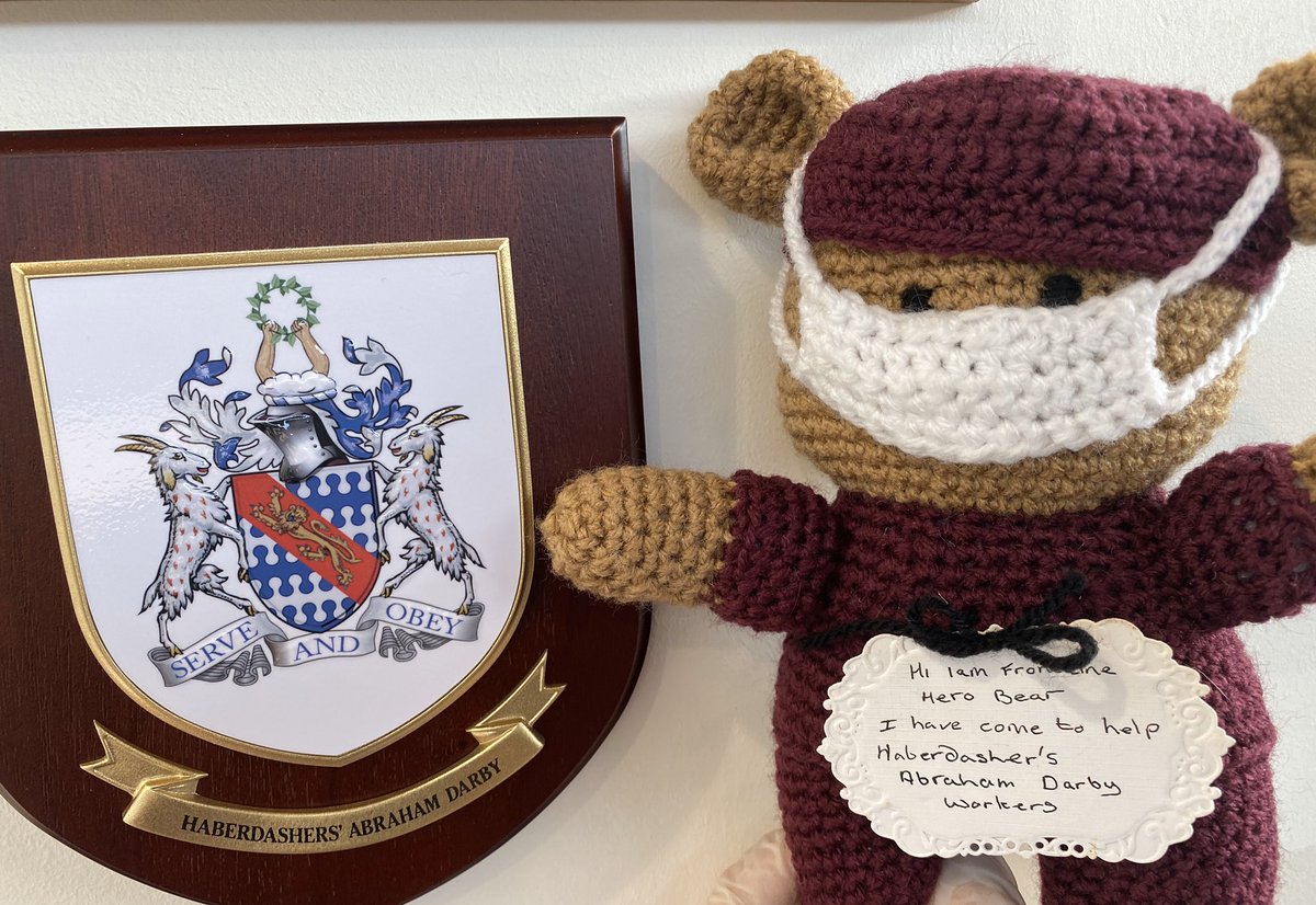shellymully89's tweet photo. One of the cleaners has knitted our very own frontline bear 🐻 @HabAbrahamDarby #stillgoingstrong #inthistogwther https://t.co/S7xSBwa6nu