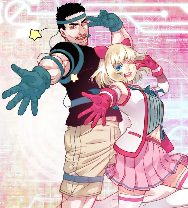 オヤジが美少女になってた話の
オヤジとキズケヤイきゅん描きました 