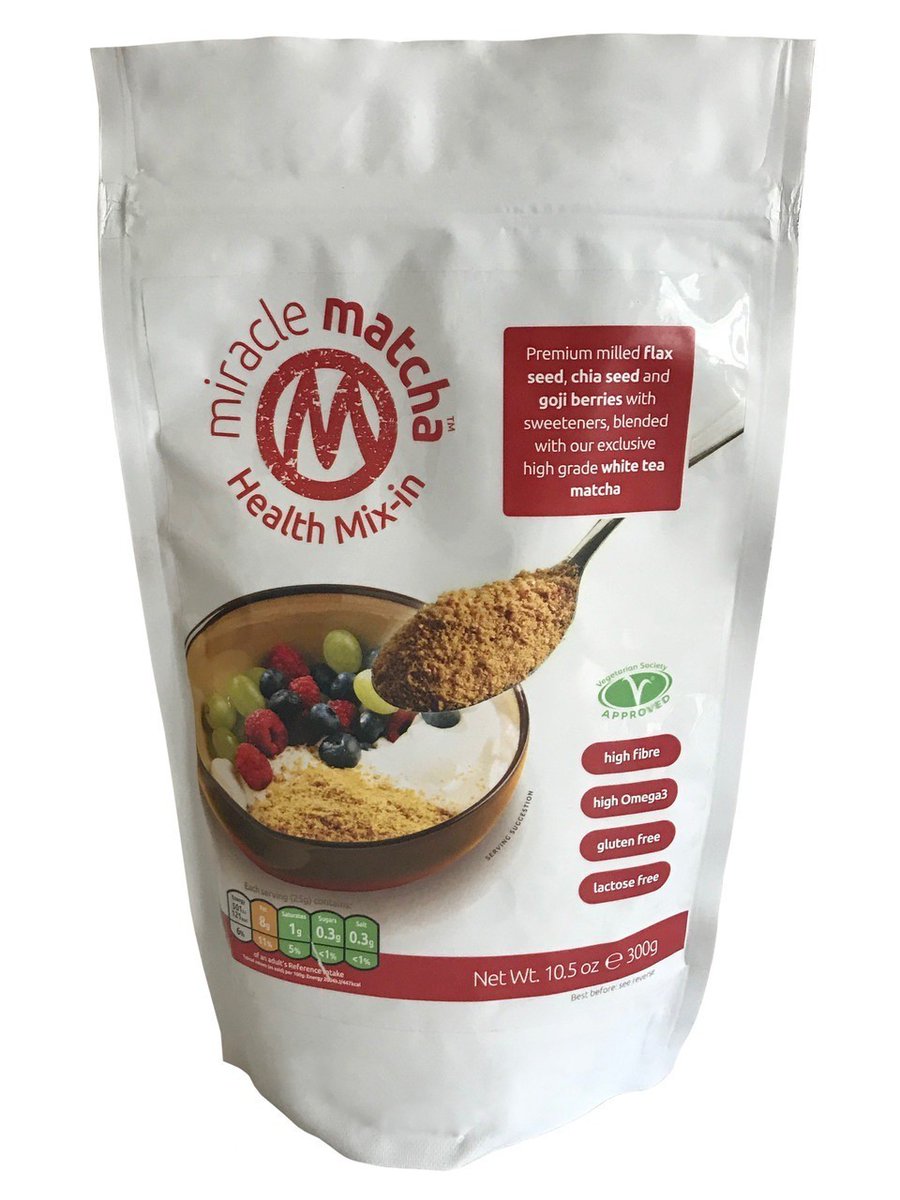 MiracleMatcha's tweet photo. Our new look packaging for our 300g pack of our Miracle Matcha Health Mix-In is now out. Same great award winning product...fresh new look!https://t.co/BdRR2AbnIE https://t.co/9wnzsW7in4