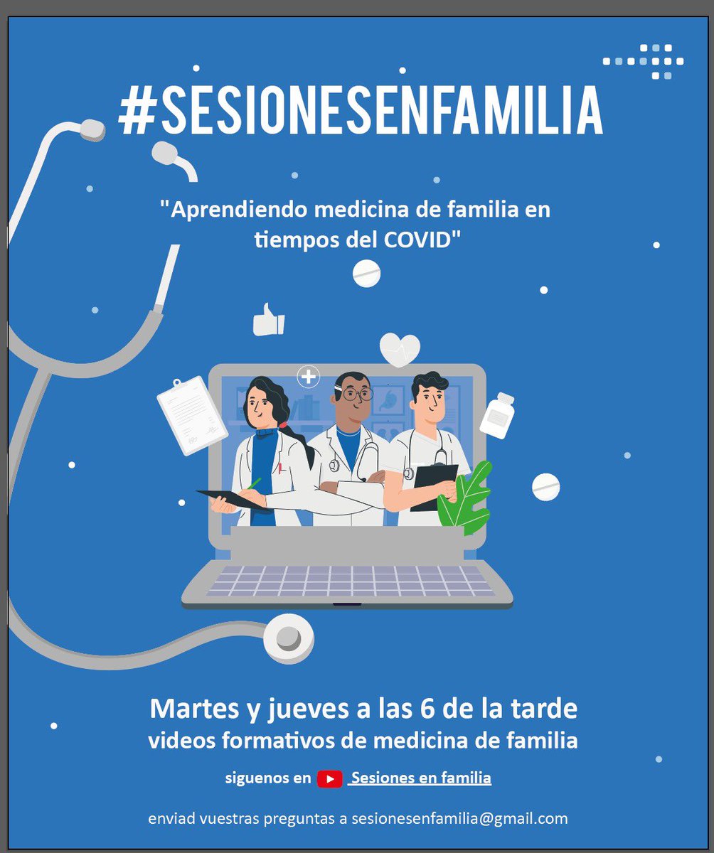 #residentes y #MFYC de #LaRioja han creado un canal de <a href="/YouTube/">YouTube</a> para presentar en directo y en streaming Sesiones Online y seguir formandonos en mas temas, ademas de #COVIDー19. Empieza el martes 14 de abril y os animo a suscribiros, seguirlo y participar
youtube.com/channel/UC7hQk…
