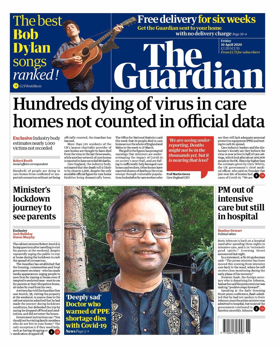 People are dying in care homes without being recorded in the official death rates for the CV-19. This means valiant care home staff remain invisible at the absolute FRONTLINE of this battle. NO TESTING, NO PPE, NO APPROPRIATE TRAINING. <a href="/MattHancock/">Matt Hancock</a> please do something.