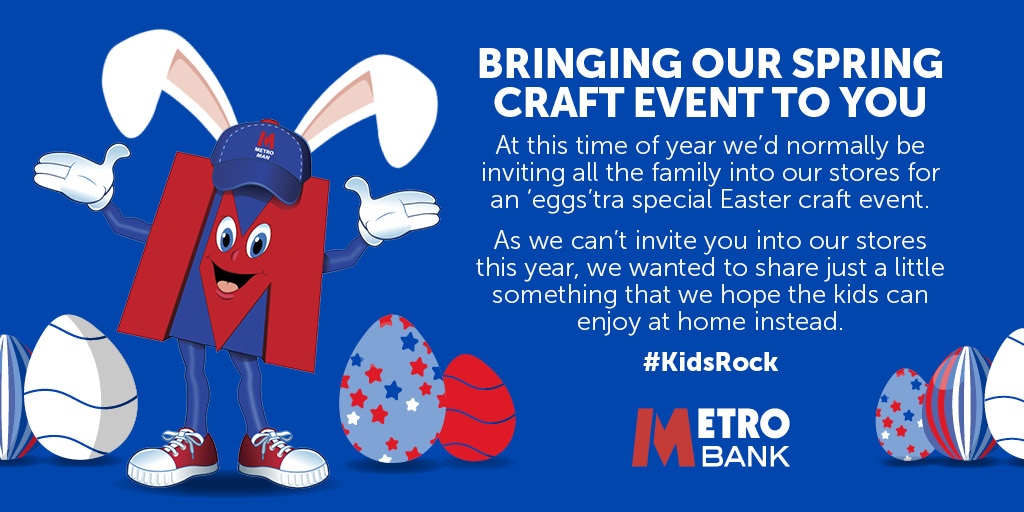 As we can't hold our usual Easter craft event this weekend, we wanted to bring the fun to you. Check out our Metro Man craft you can print off at home and make with the family. #KidsRock🌟. ▶ ow.ly/XeXA50za8Jj