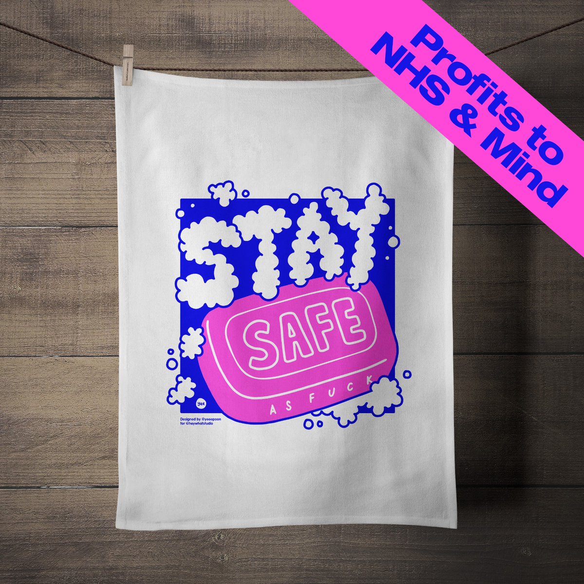 Here's a Good Friday for you 😉our great mate, and key artist, Yee Poon has designed a message to spread the word of staying safe (as f**k) that you can wear on a tee or hang on a tea towel. All profits are going to the NHS &amp; Mind buff.ly/2wNz6WL
