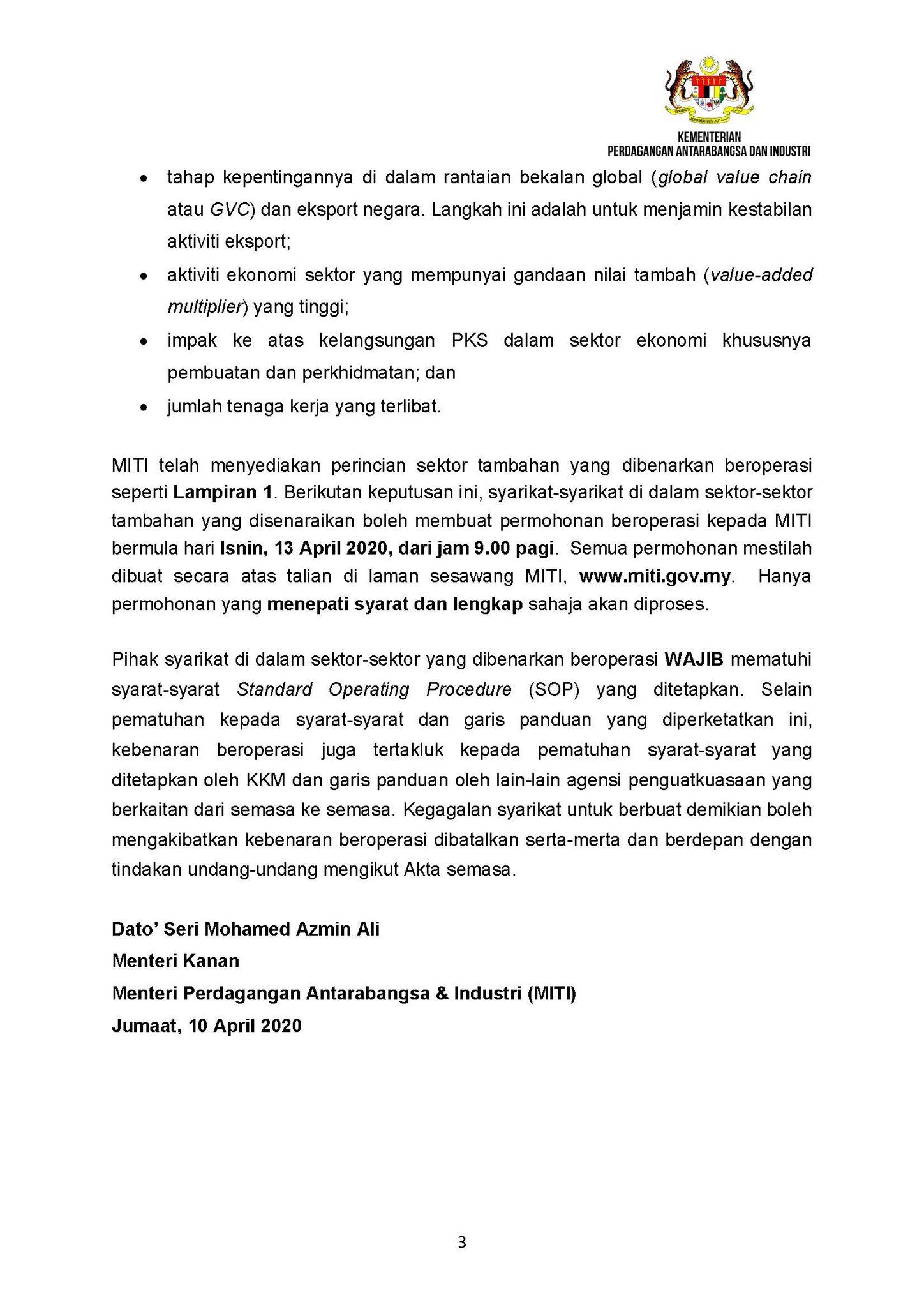 Hair Cutting Hardware Stores Miti 9 Industries Gradually Opened The Application For Companies Start 9am 13th April 2020 Everydayonsales Com News