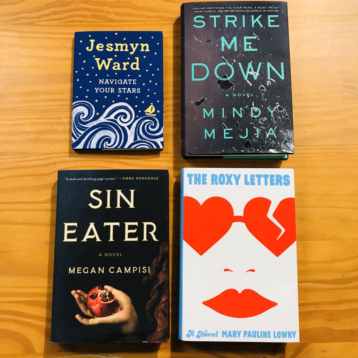 NAVIGATE YOUR STARS by  @jesmimi!STRIKE ME DOWN by  @MejiaWrites!SIN EATER by Megan Campisi! THE ROXY LETTERS by  @MaryPLowry!