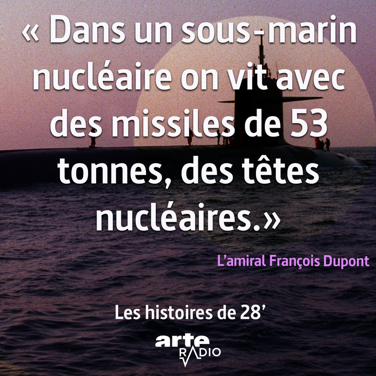 ARTE_Radio's tweet photo. Entre parties de cache-cache sous-marines et colocation à 111 dans un sous-marin nucléaire, la mer n'a pas de secret pour l’amiral François Dupont.  🚢 
https://t.co/uhP00Xuts2
@28minutes https://t.co/DtMlv3UCNb