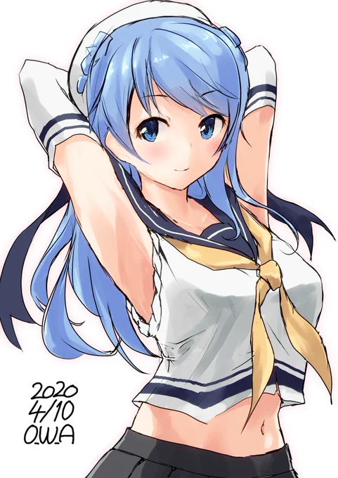 最近提督の視線がどこにいくか気づき始めた浦風

#艦これ版深夜の真剣お絵描き60分一本勝負
#艦これ版真剣お絵描き60分一本勝負_20200410 