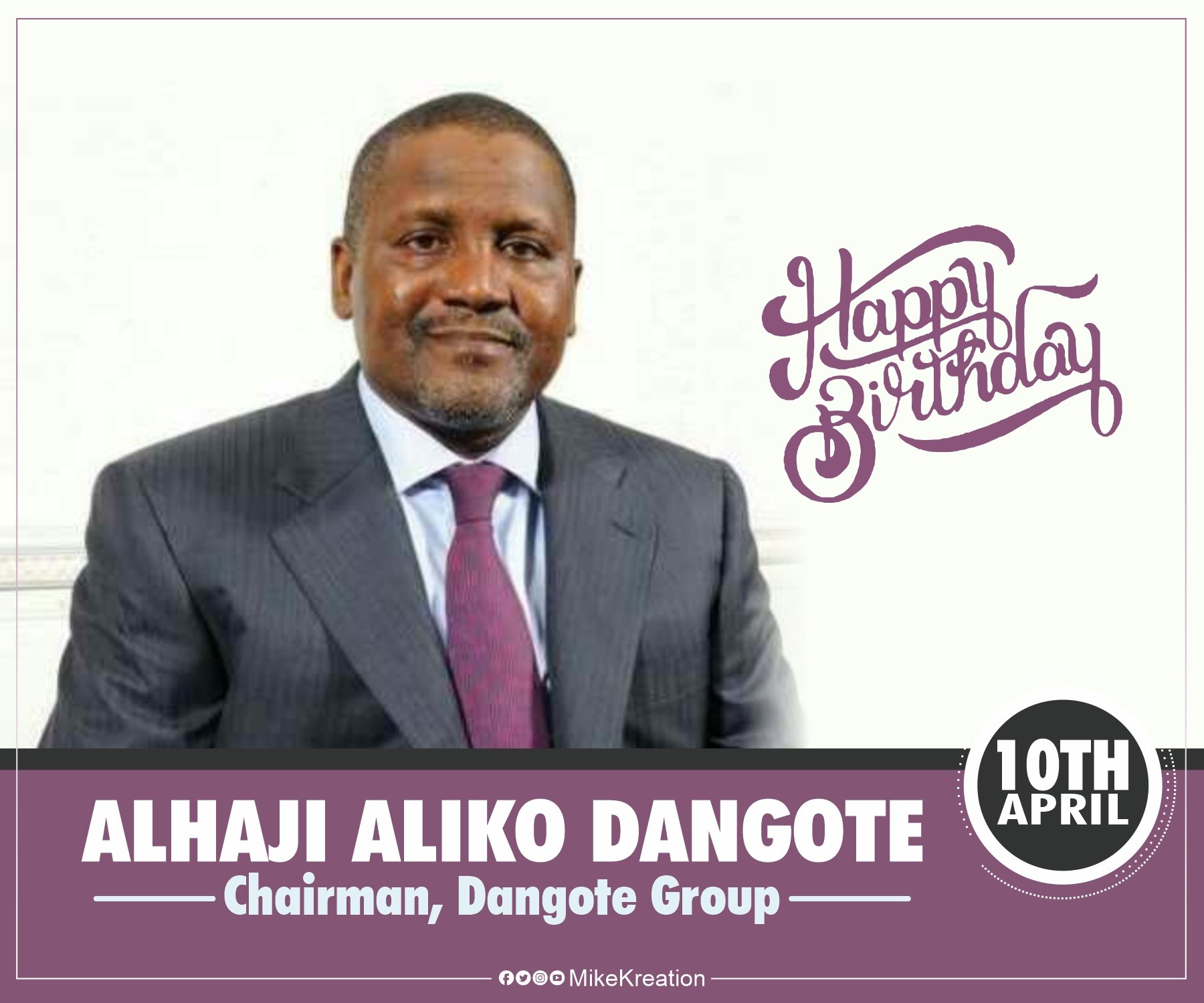 Happy birthday to Alhaji Aliko Dangote.
cc 