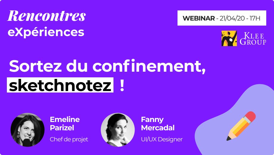 N'oubliez pas de vous inscrire au #webinar #Sketchnote co-animé par @emyparici le 21 avril ! 
Chez <a href="/Klee_Group/">Klee Group</a> on adore dessiner 🖍️😎