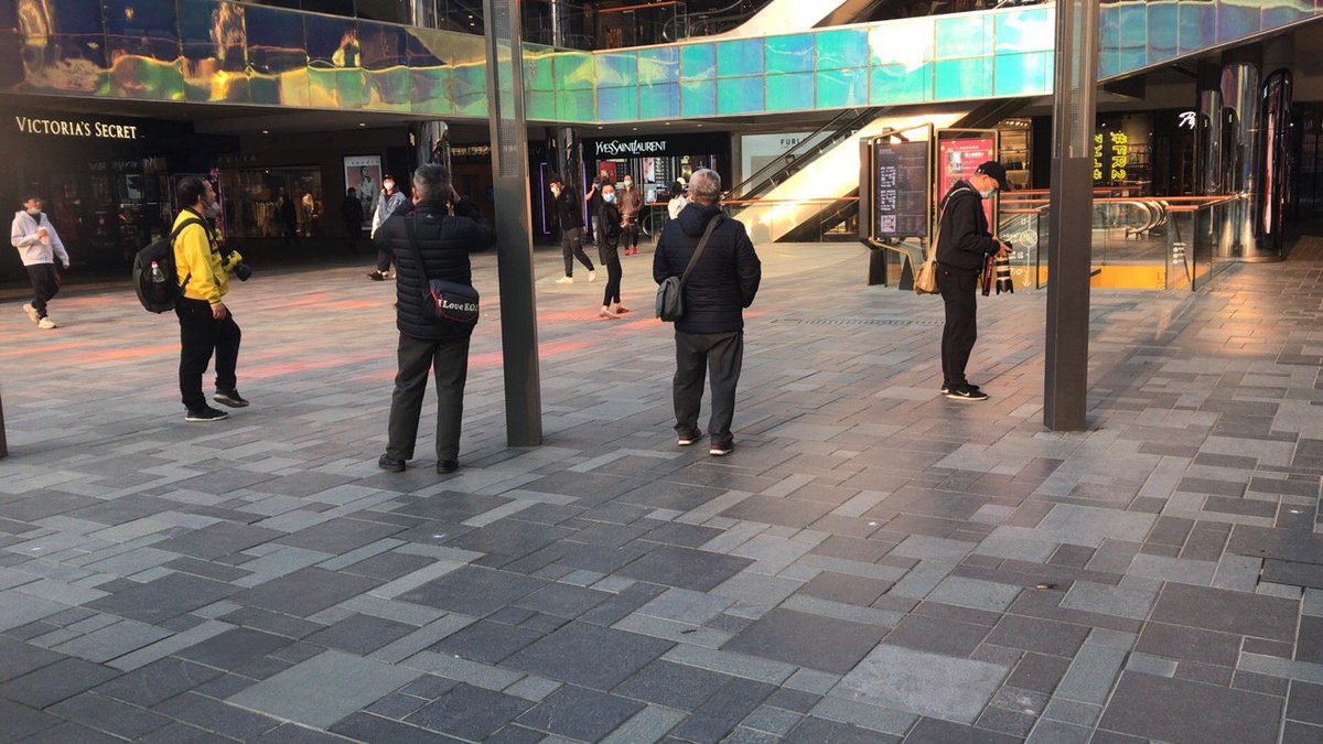 ...noticed today that the paparazzi (left) who always hang out at Sanlitun snapping pictures of the occasional celebrity or overdressed shopper were out in full force in front of the fountain again – as much a sign of normalcy returning to Sanlitun as we could hope for...