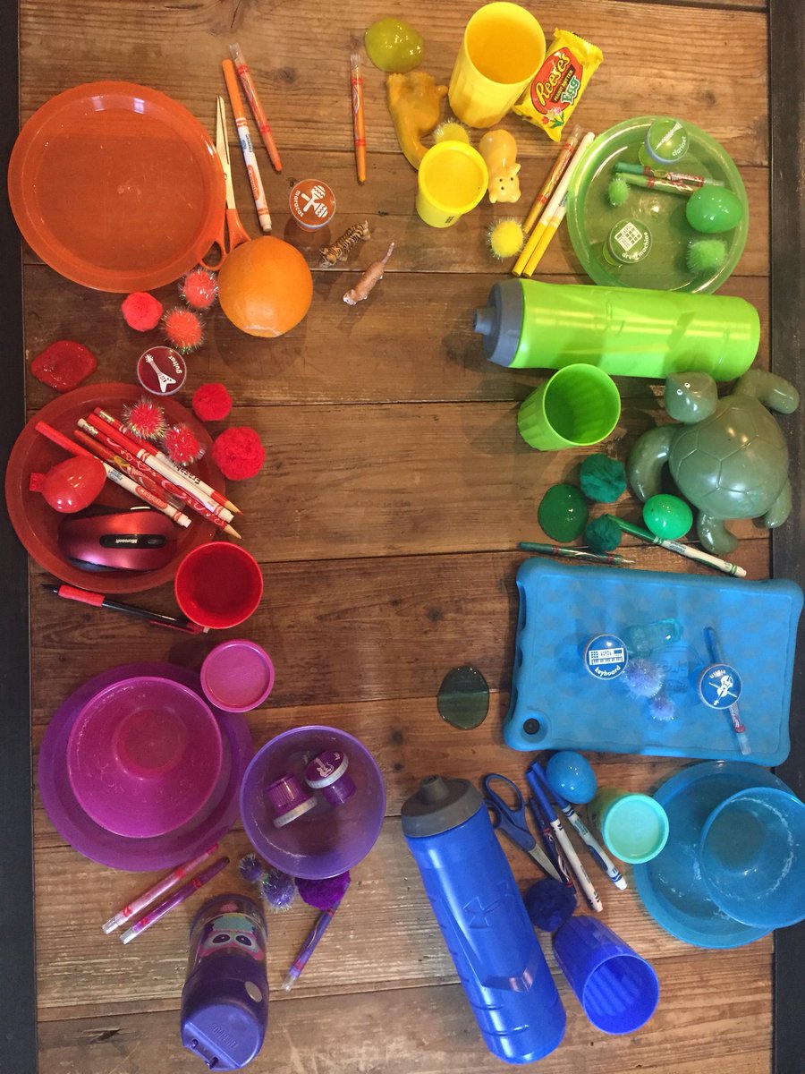 melanie_beetz's tweet photo. Drew and Briar’s color wheel. They had a lot of fun creating this. They would’ve sorted through the whole house if I would have let them. @NDESARTROOM https://t.co/CHra0hp0NX