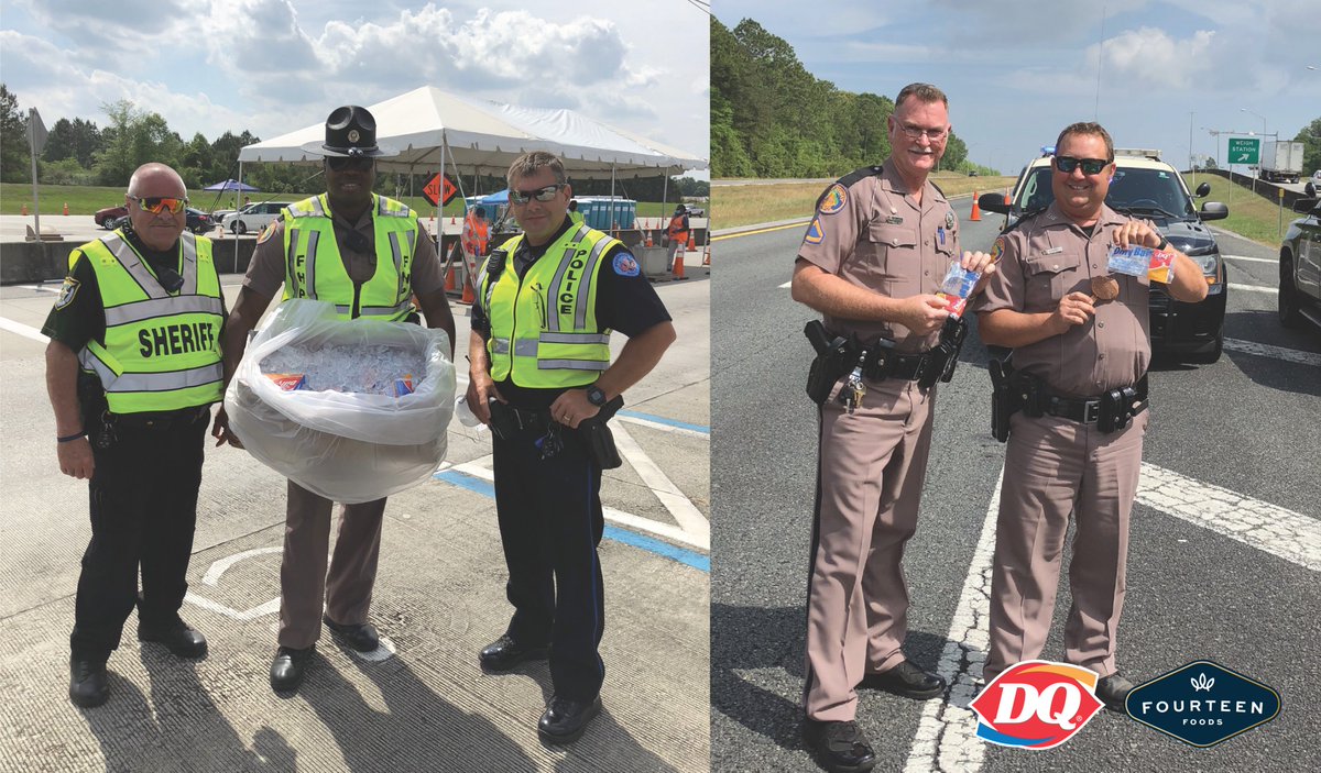 DQ14Foods's tweet photo. How do you show #gratitude to officers and those protecting our borders in #Florida while they battle the blazing heat? With a box of Dilly® Bars and DQ® treats of course! #GoodFriday #TakeaSmileBreak #Community

@PensacolaPolice
@ECSONews
@FLHSMV https://t.co/pKKaIUQWI8