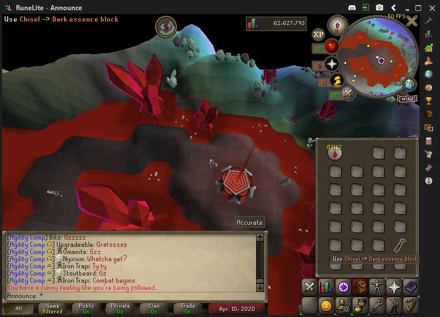 Runecrafting pet just before getting 92 Runecrafting! :D