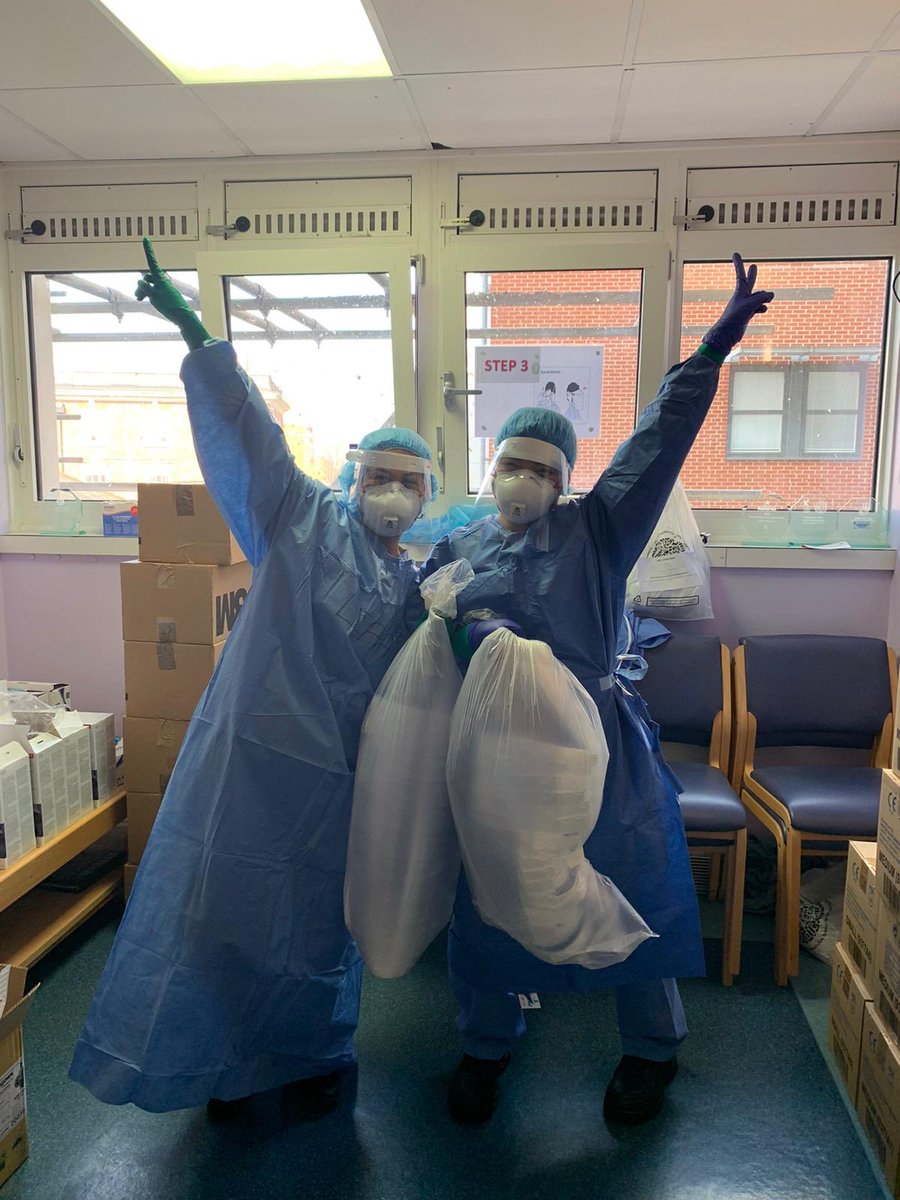 ReedsSchool's tweet photo. Fantastic picture from Kingston ICU after taking delivery of yesterday’s batch of visors - we are up to 200 a day and more than 1200 already produced and delivered to local hospitals ⁦@HMC_Org⁩ ⁦@ForsReeds⁩ ⁦⁦@ReedsAlumni⁩ https://t.co/MYjCrmFVSA