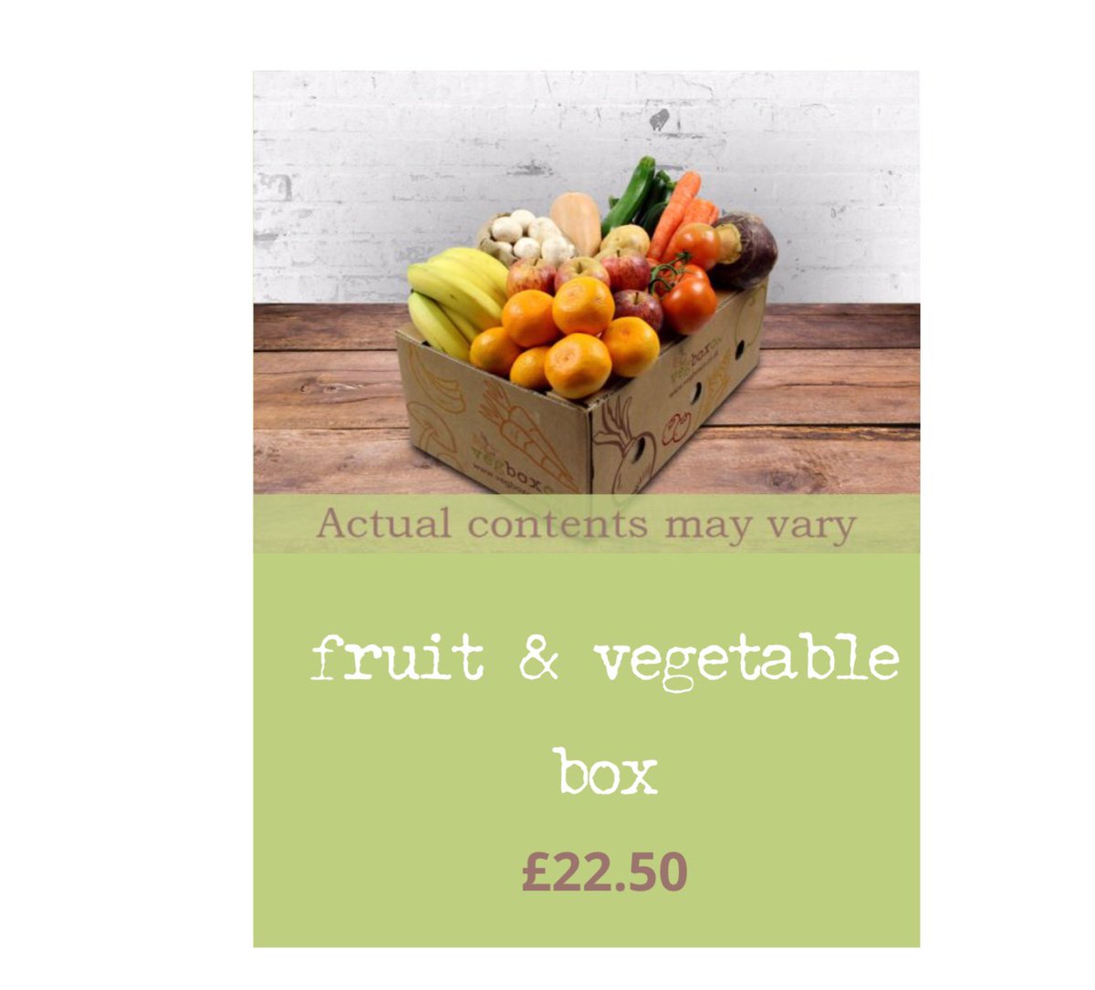 VegBoxCo1's tweet photo. Boxes available through our website! 
Next delivery is 21st April, get your orders in now !!
#vegboxco #feedingleeds #feedingbradford #keyworkers #fruit #vegetables #food https://t.co/d8pIyu7a91