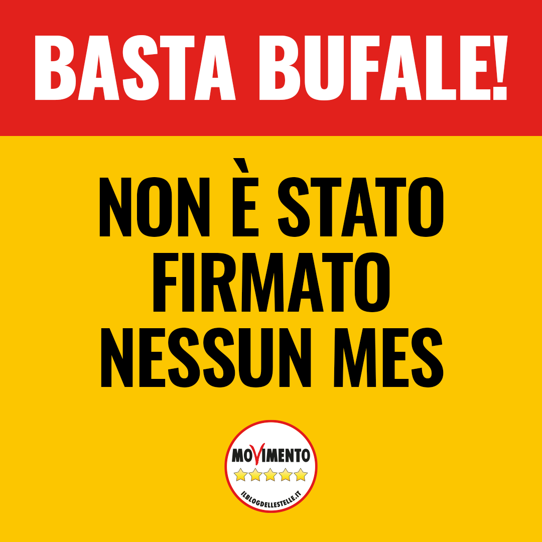 BASTA BUFALE!

Non è stato firmato o attivato alcun #MES e non lo faremo: il MoVimento 5 Stelle non sarà disponibile in nessun caso a votare l’attivazione del Mes per il nostro Paese.

▶️ bit.ly/BufalaMES
