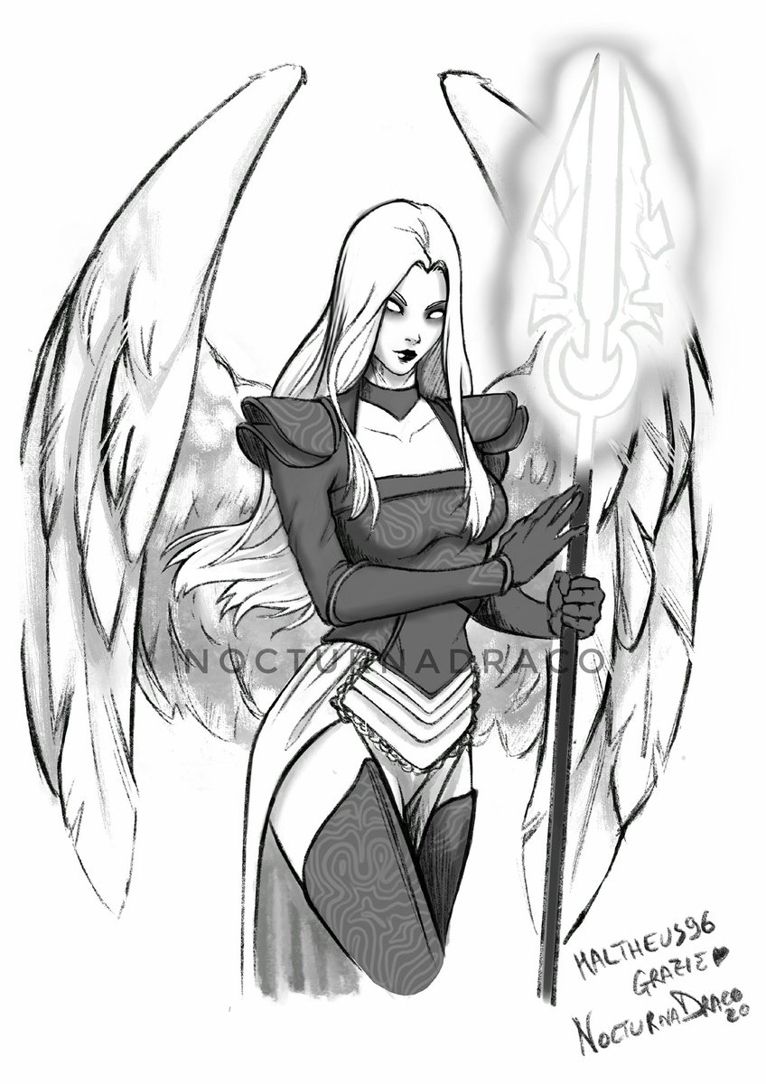 A gift for a gift.
Avacyn the Purifier.

#Magic #MagicTheGathering #avacyn #sketch #sketchbook #fanart 