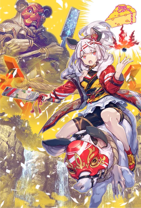 アンケートに使ったイラストの全容 仕事の新年挨拶用に描いたやつでした 