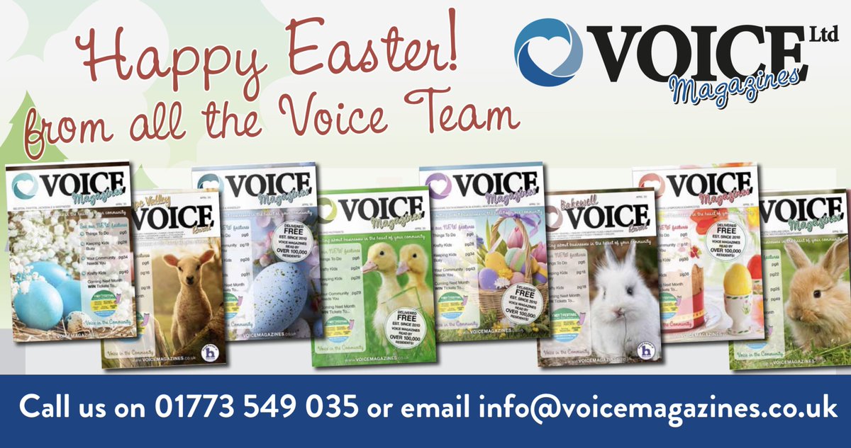 VoiceMagazines's tweet photo. Happy Easter!
We may not be able to deliver our new printed issues to you currently but you CAN read them online ⬇️
https://t.co/PUmkPdohoN
As soon as we can get printed copies out to you we will! 

#shoplocal #smallbusiness #stayhome #easter #smallbusinessowner #local #community https://t.co/svn9YBGVtd