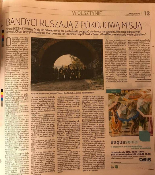 WarnerMusic_PL's tweet photo. gazeta_olsztyn_localbanditos.jpg
#TOPLevelofTB https://t.co/wGidW2fHWS