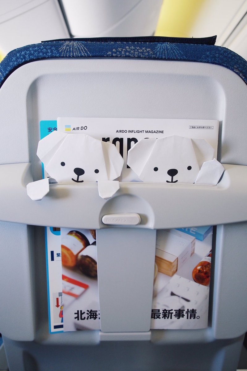 まちこ またair Doに乗ったのでベアドゥ折り紙で遊んでたんですが それを見たcaさんが 手をつけてくれた人は初めてです と飴を詰めた紙コップをくださった 手書きイラストのへたうま加減が絶妙 Air Do好きになってしまう