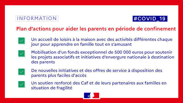 Enfance_gouv's tweet image. [#COVID19] @AdrienTaquet et @cnaf_actus annoncent un plan d’actions conjoint regroupant les dispositifs et services à destination des parents ⤵ 

🗞 Lire le communiqué de presse : solidarites-sante.gouv.fr/actualites/pre…